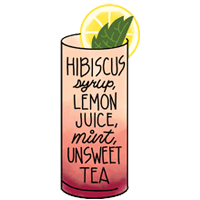Mind Biscus- Hibiscus syrup, lemon juice, mint, unsweet tea
