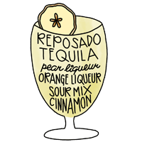 Pear Pressure - Reposado tequila, pear liqueur, orange liqueur, sour mix, cinnamon