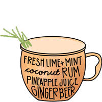 Pineapple Express - Fresh lime, mint, coconut rum, pineapple juice, ginger beer